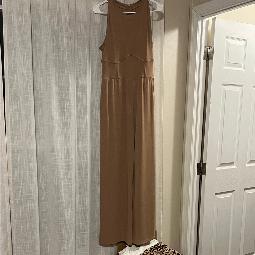 Cider Stylish Sleeveless Brown Jumpsuit